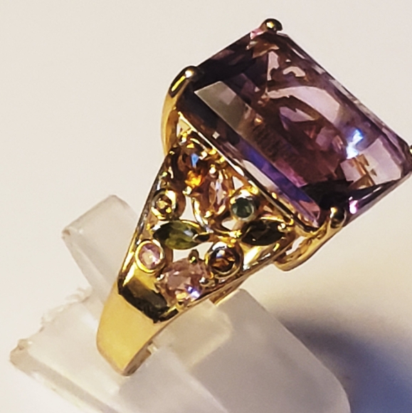 NWT Radiant Cut African Amethyst and Multi-Tourmaline 12.15 ctw Size 9 - Picture 7 of 14